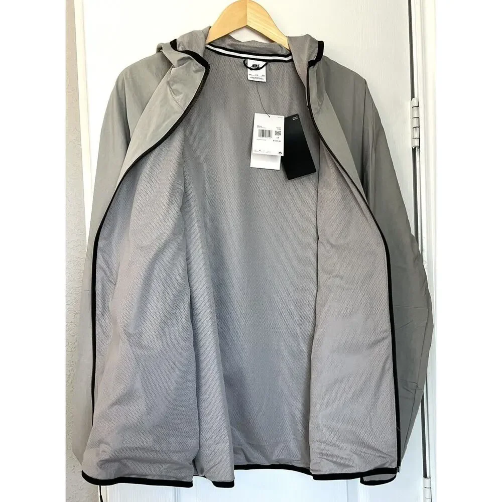 Nike Tech Full Zip Windbreaker Jacket Lined Mens 2XL Gray DQ4340-016 XXL